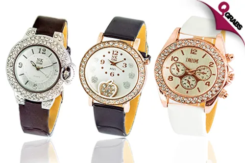 For QR49, Shimmer Away with Women’s Crystal Watches - Choose from 6 Dazzling Designs! (QR99 Value)